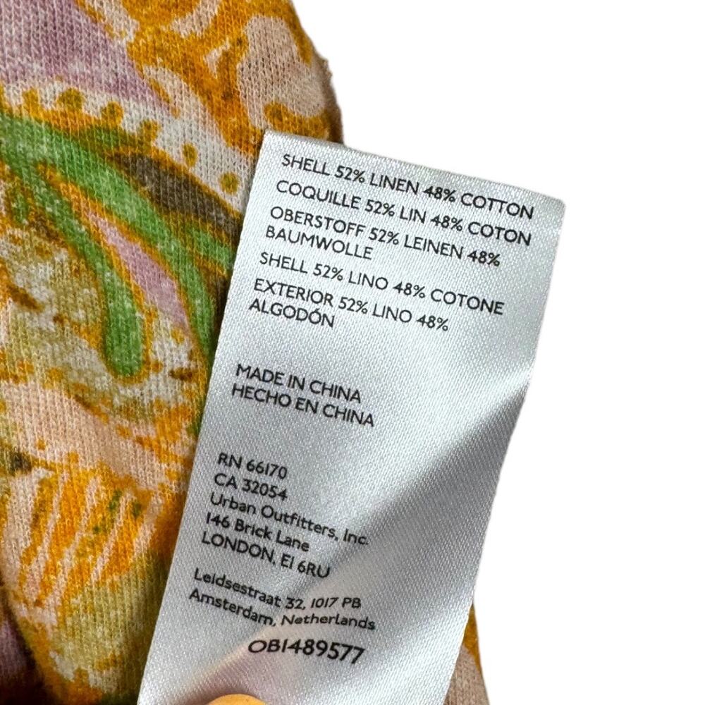 Anthropologie Pilcro Split Back Swing Tee Medium New Paisley Floral Print Yellow - Picture 7 of 7